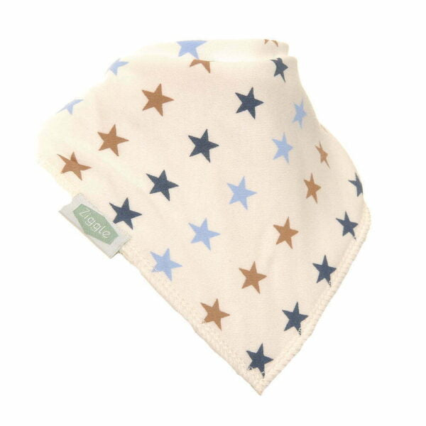 Dribble Bib - Blue/Beige Stars