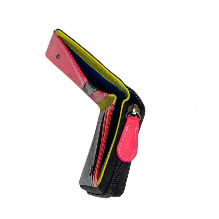 London RFID Small Multi Colour Purse / Black-Multi