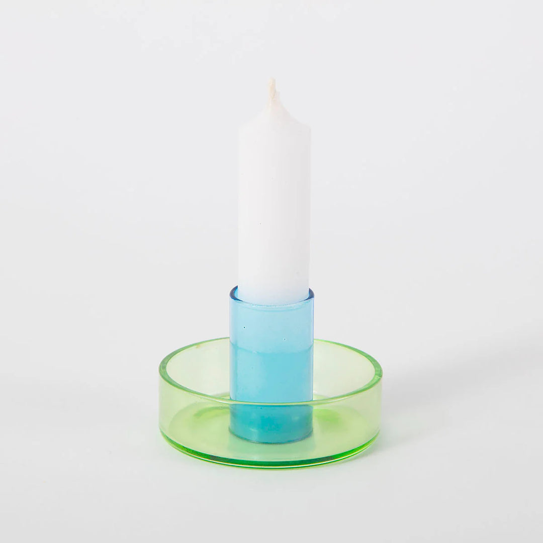 Duo-Tone Candlestick Holder - Blue/Green