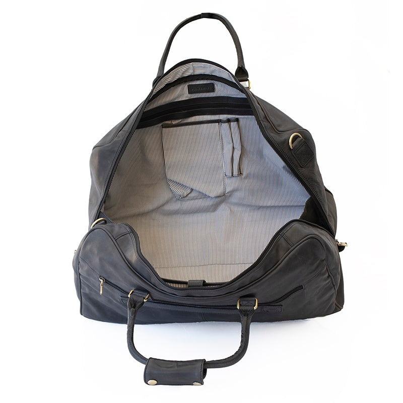 Columbia Large Leather Holdall - Black