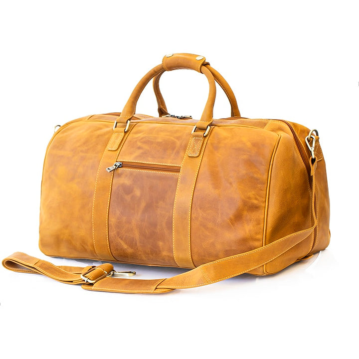 Columbia Large Leather Holdall - Mustard