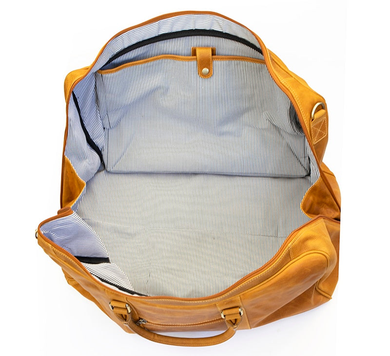 Columbia Large Leather Holdall - Mustard
