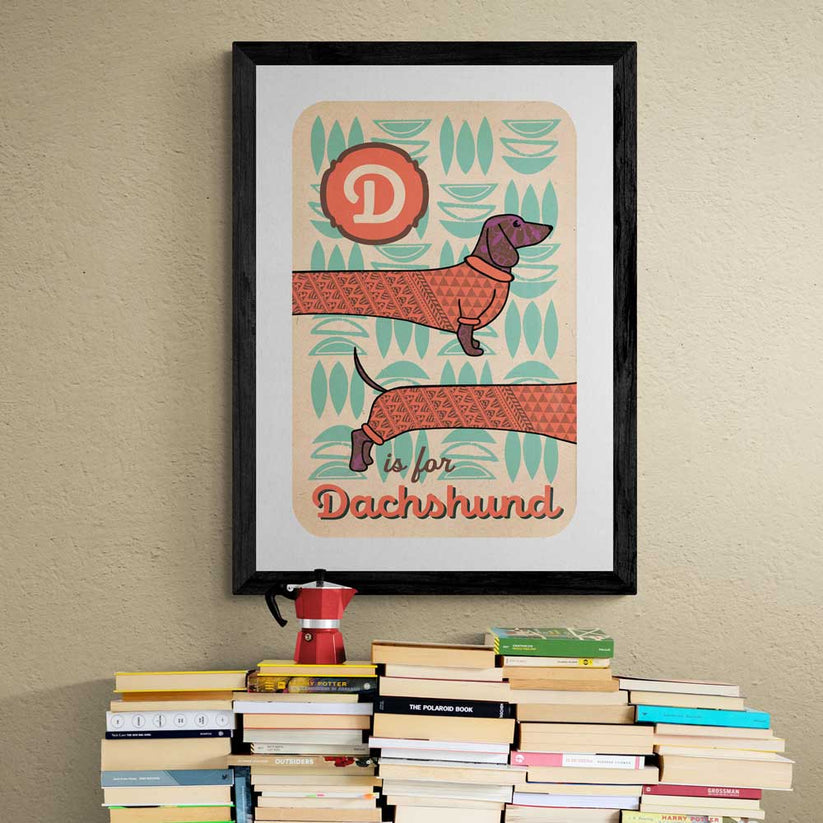 D is for Dachshund - Poster Print