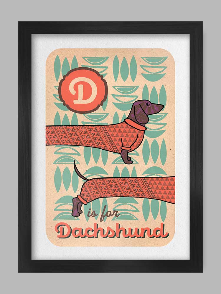 D is for Dachshund - Poster Print