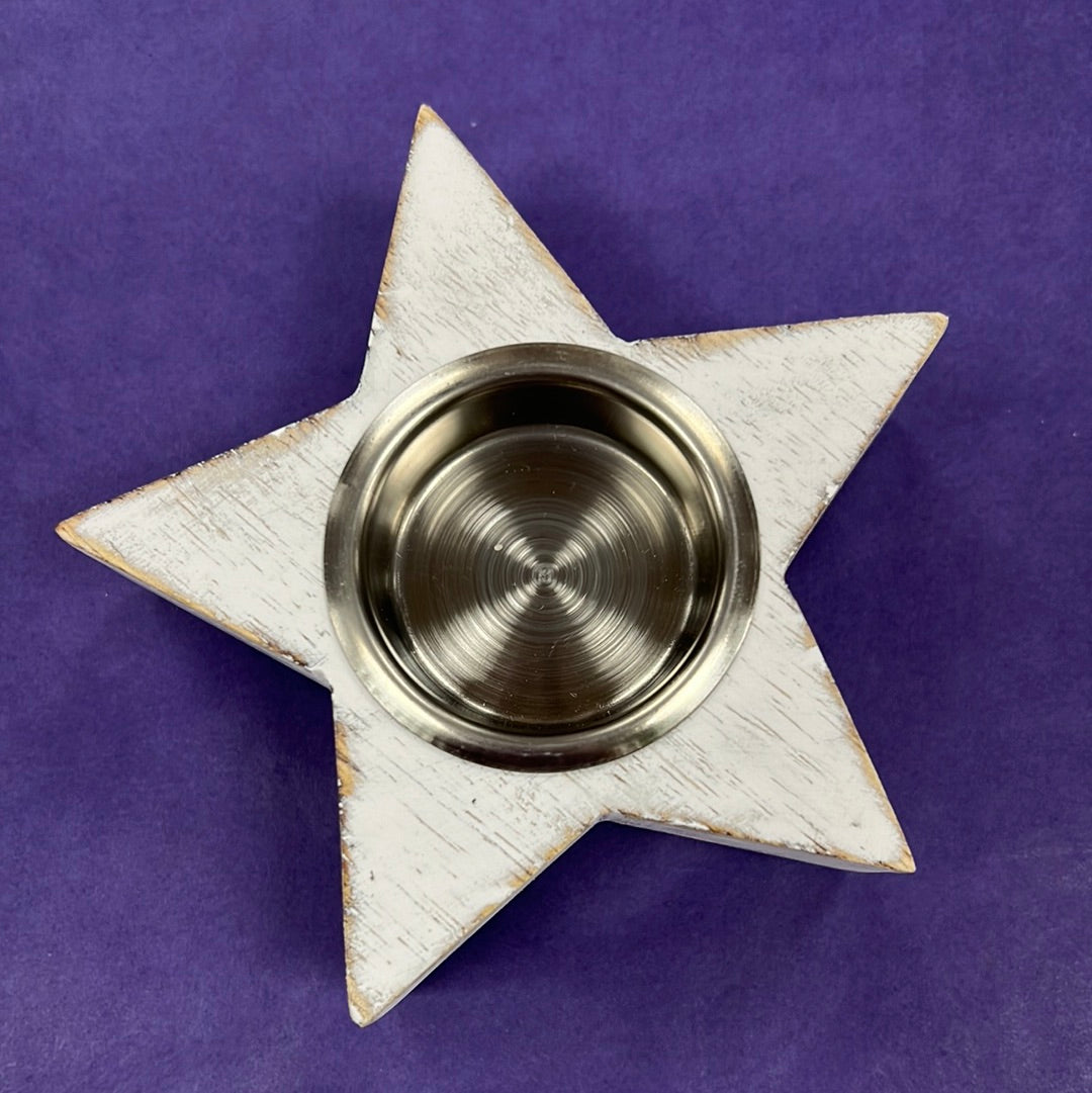 Wooden Star Tealight Holder
