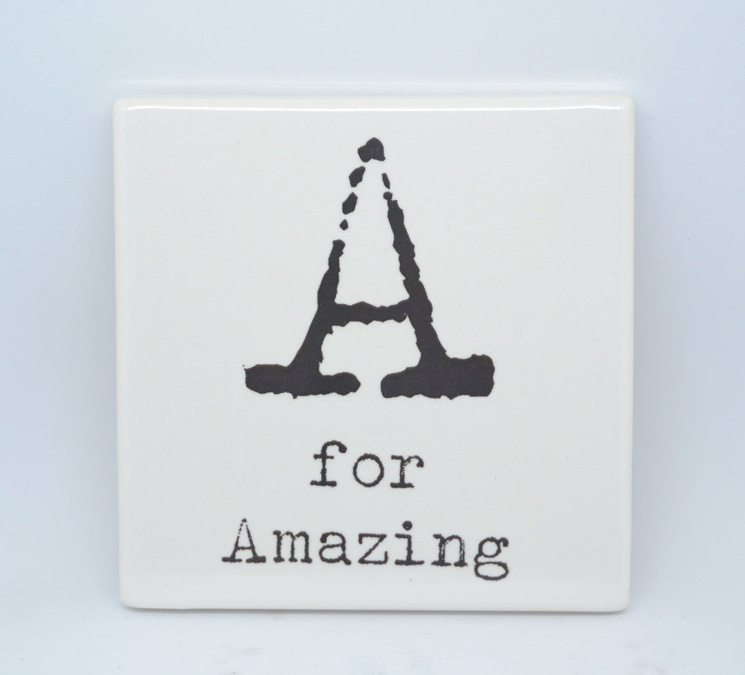 Letter Ceramic Coasters A For......