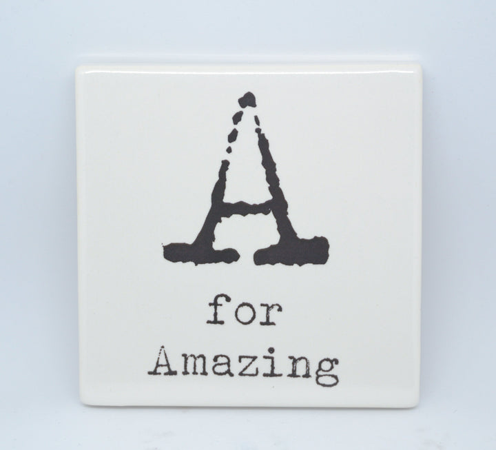 Letter Ceramic Coasters A For......