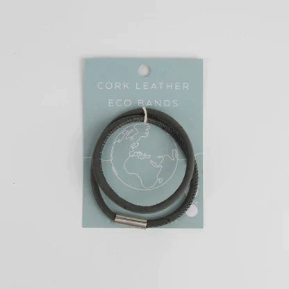 Cork Leather Double Eco Band - Grey