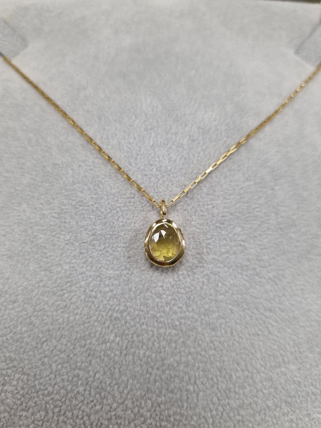 Citrine Pendant Gold Vermeil Necklace