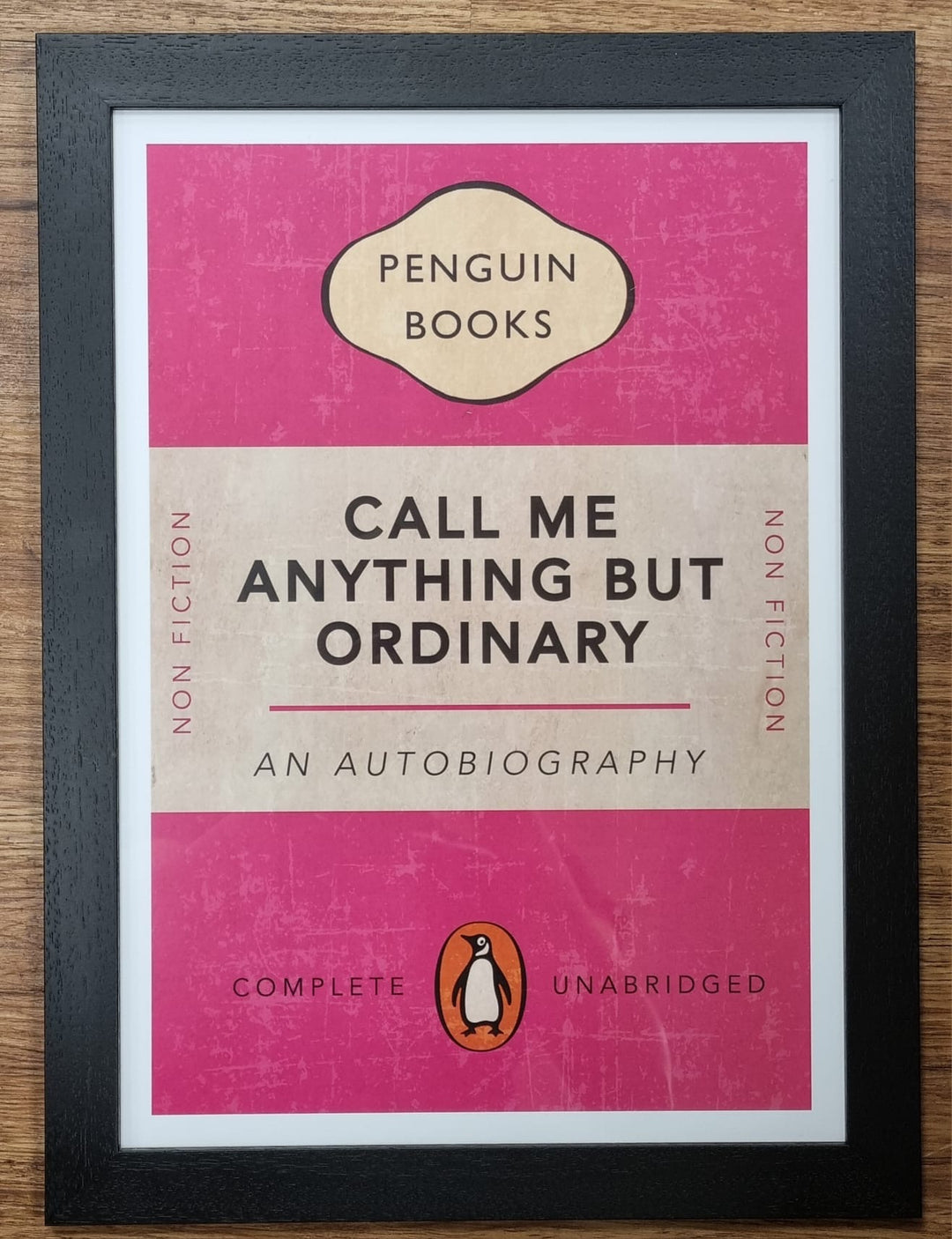 Call Me Anything But Ordinary Book Cover Style A3 Framed Print