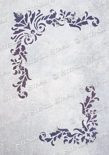 Floursih Jeyne Corners Stencil
