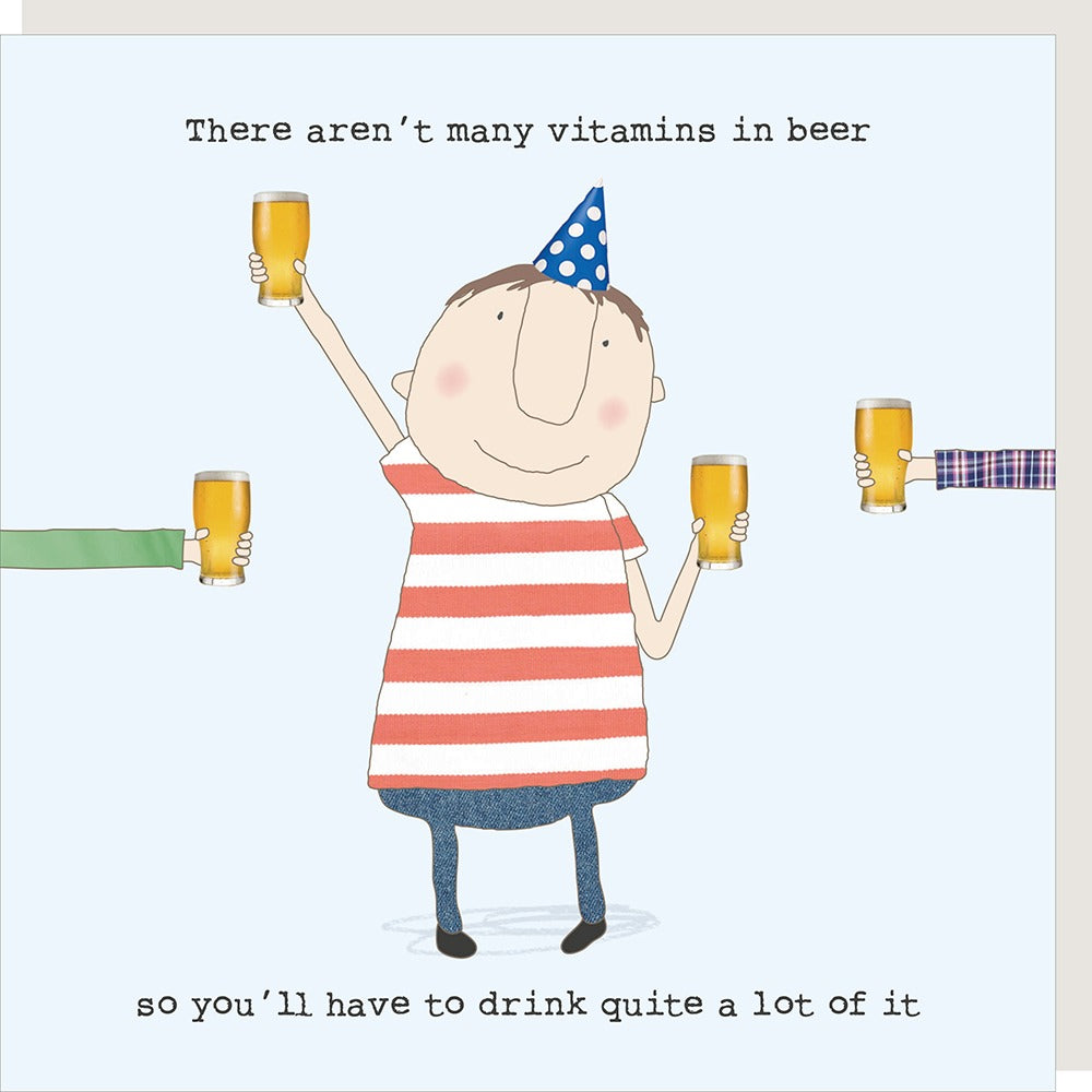 Beer Vitamins Birthday Card