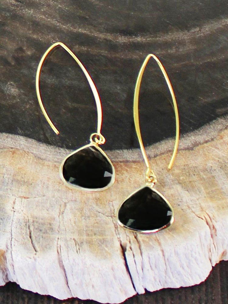 Drop Earring With Glass Charm