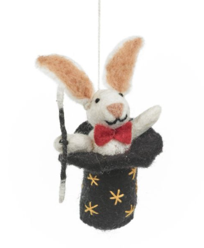 Hat Trick Rabbit Felt Hanging Decoration