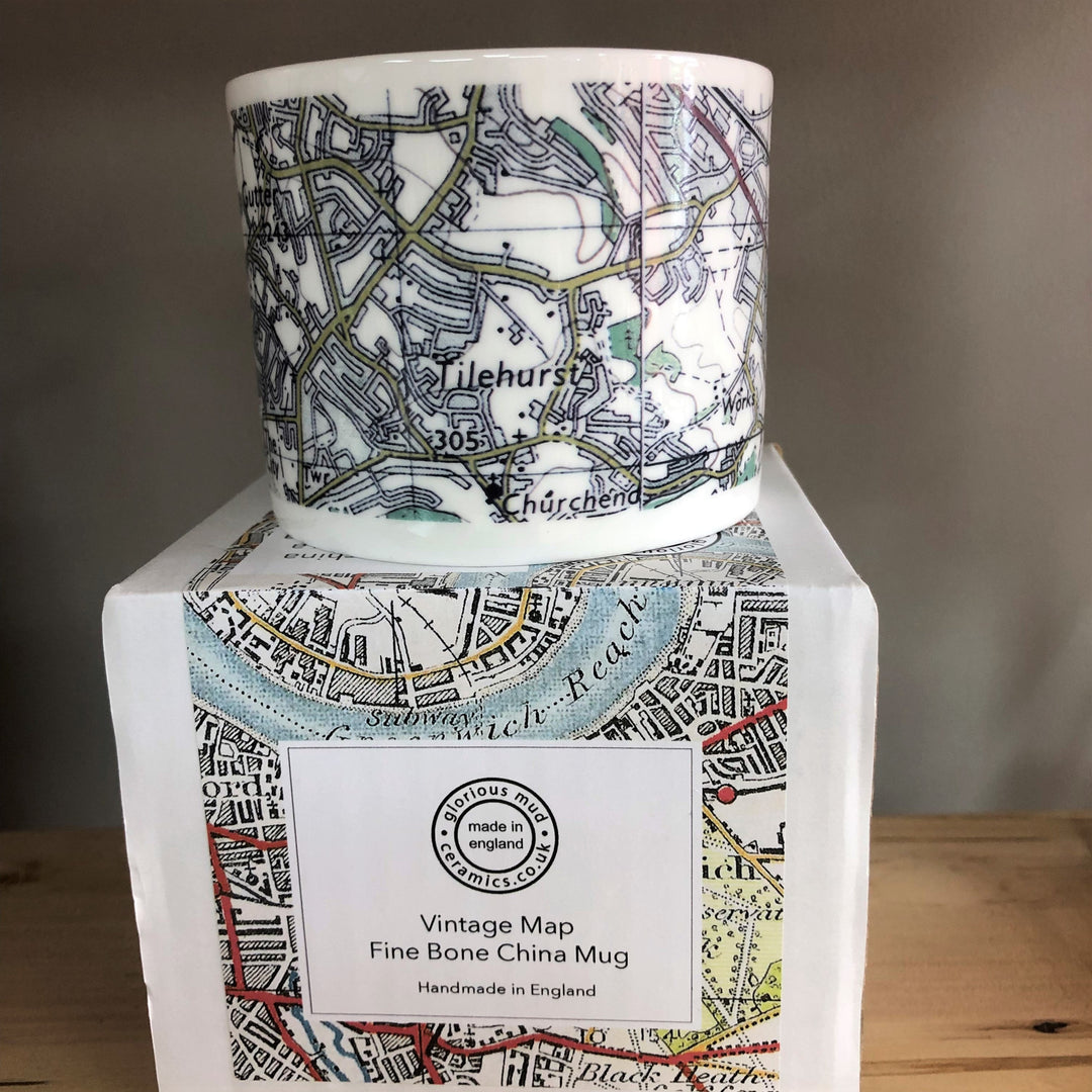 Vintage Map Breakfast Mug
