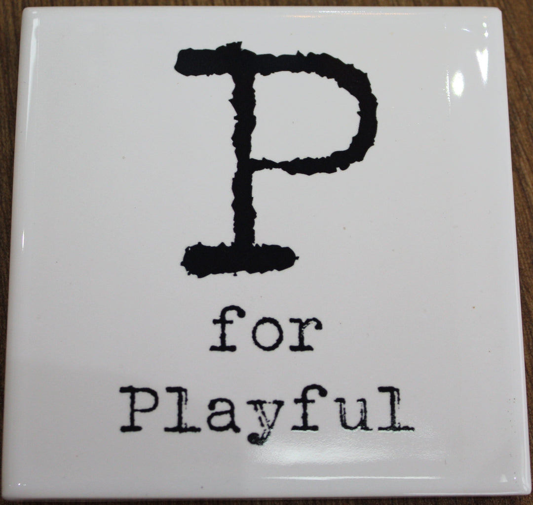 Letter Ceramic Coasters - P For...