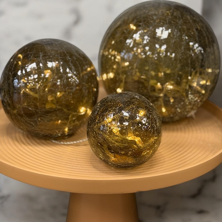 Decorative Light Trio - Crackle Ball / Smoke