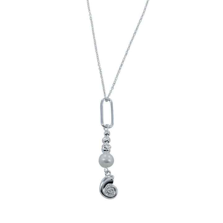Pearl And Ammonite Sterling Silver Pendant