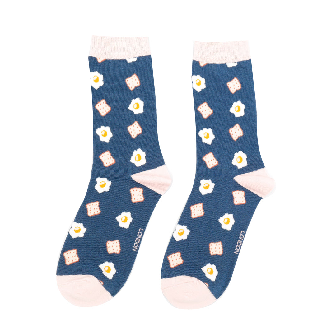 Ladies Bamboo Socks  - Eggs And Toast
