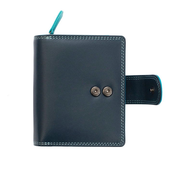 Soft Colourful Leather Trifold Purse - Camellia London / Blue-Multi