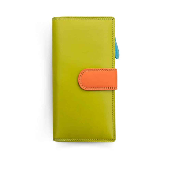 Long Leather Bifold Purse - Victoria London / Green-Multi