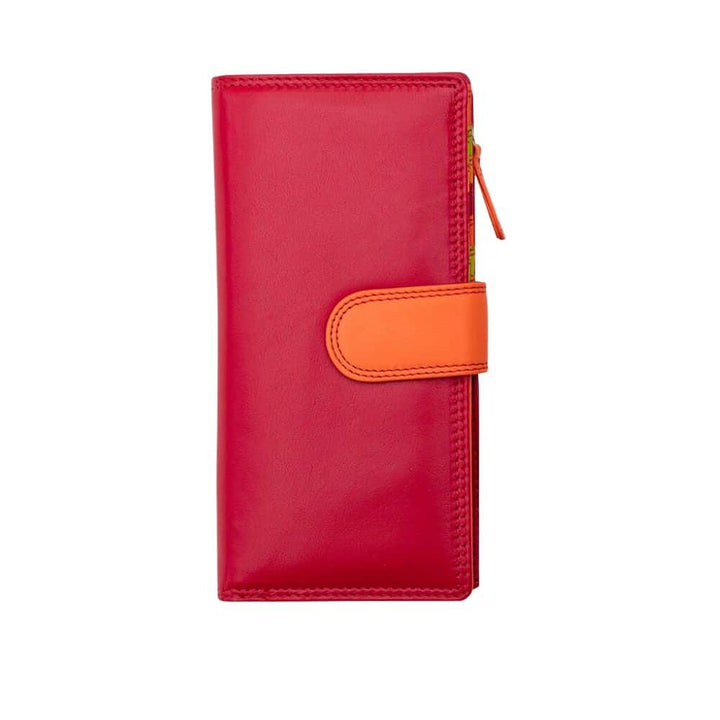 Long Leather Bifold Purse - Victoria London / Red-Multi