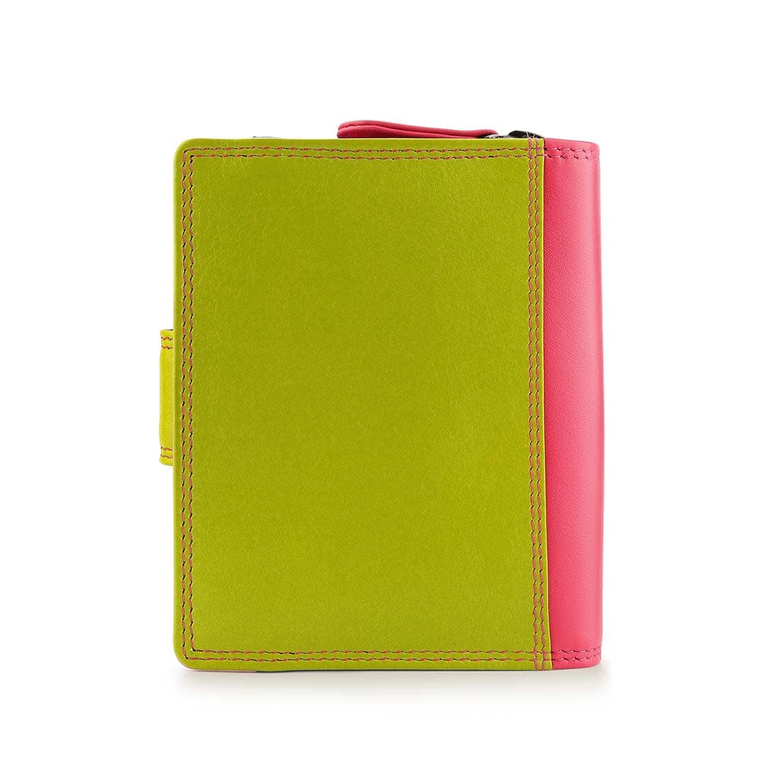 Soft Colourful Leather Trifold Purse - Camellia London/ Pink-Multi