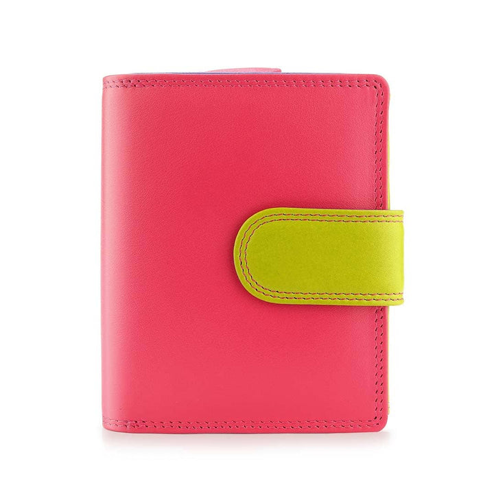 Soft Colourful Leather Trifold Purse - Camellia London/ Pink-Multi