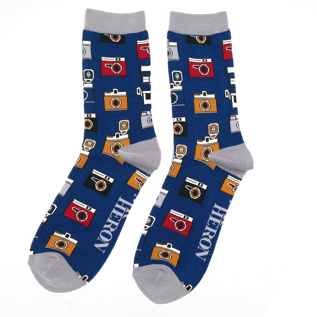 Men's Bamboo Socks - Retro Cameras