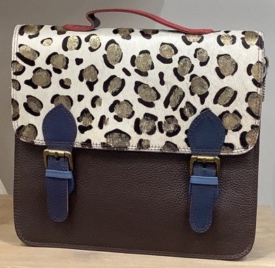 Rylee Leather Satchel Bag - Brown
