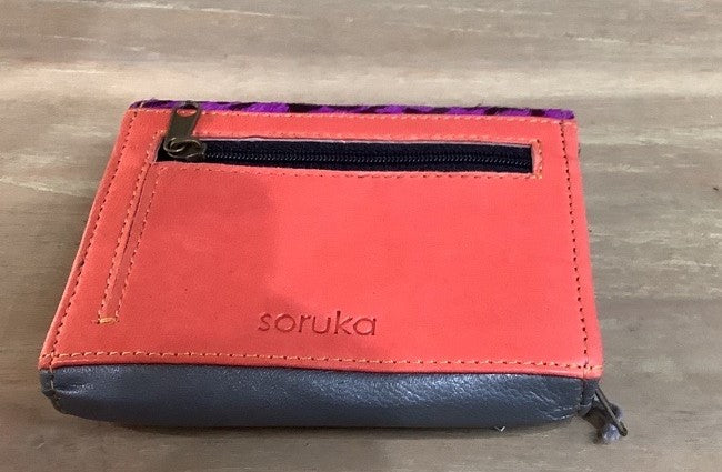 Anutza Wallet - Leather and Purple Animal Print