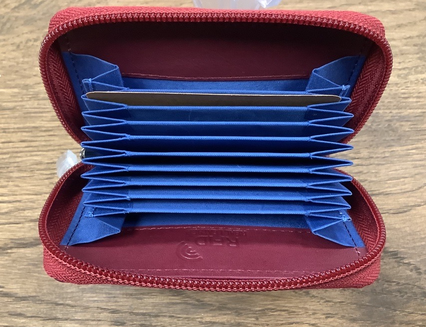 Leather Credit Card Wallet - Burgundy