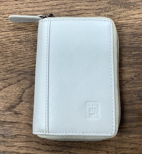 Leather Credit Card Wallet - Light Grey