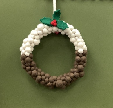 Felt Christmas Pudding Wreath