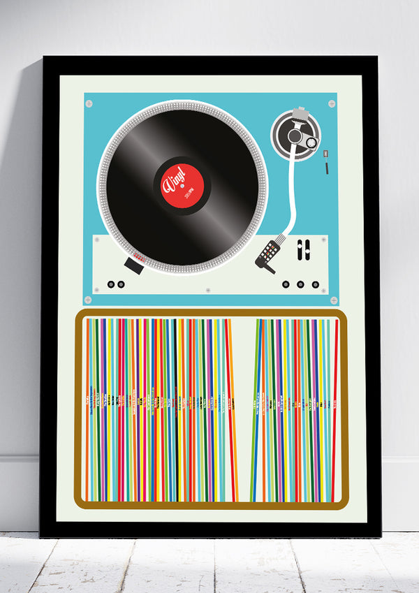 Vinyl Stack A3 Print