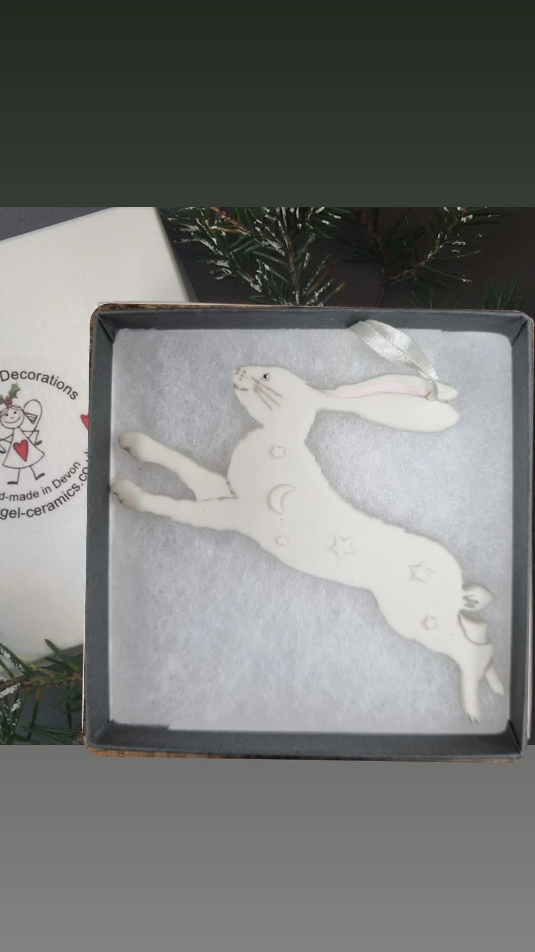 Winter Hare Hanging Decoration - Raised Stars