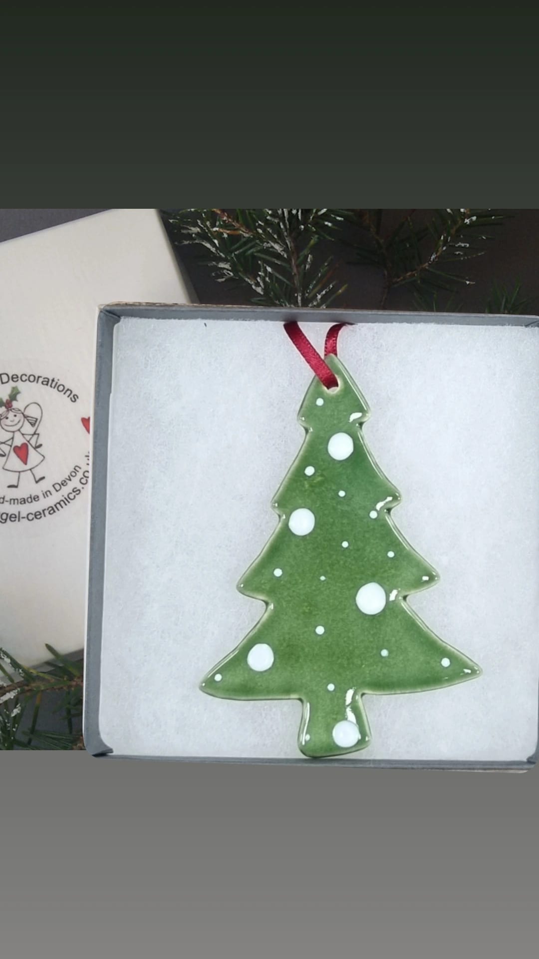 Dotty Green Glazed Tree - Curvey