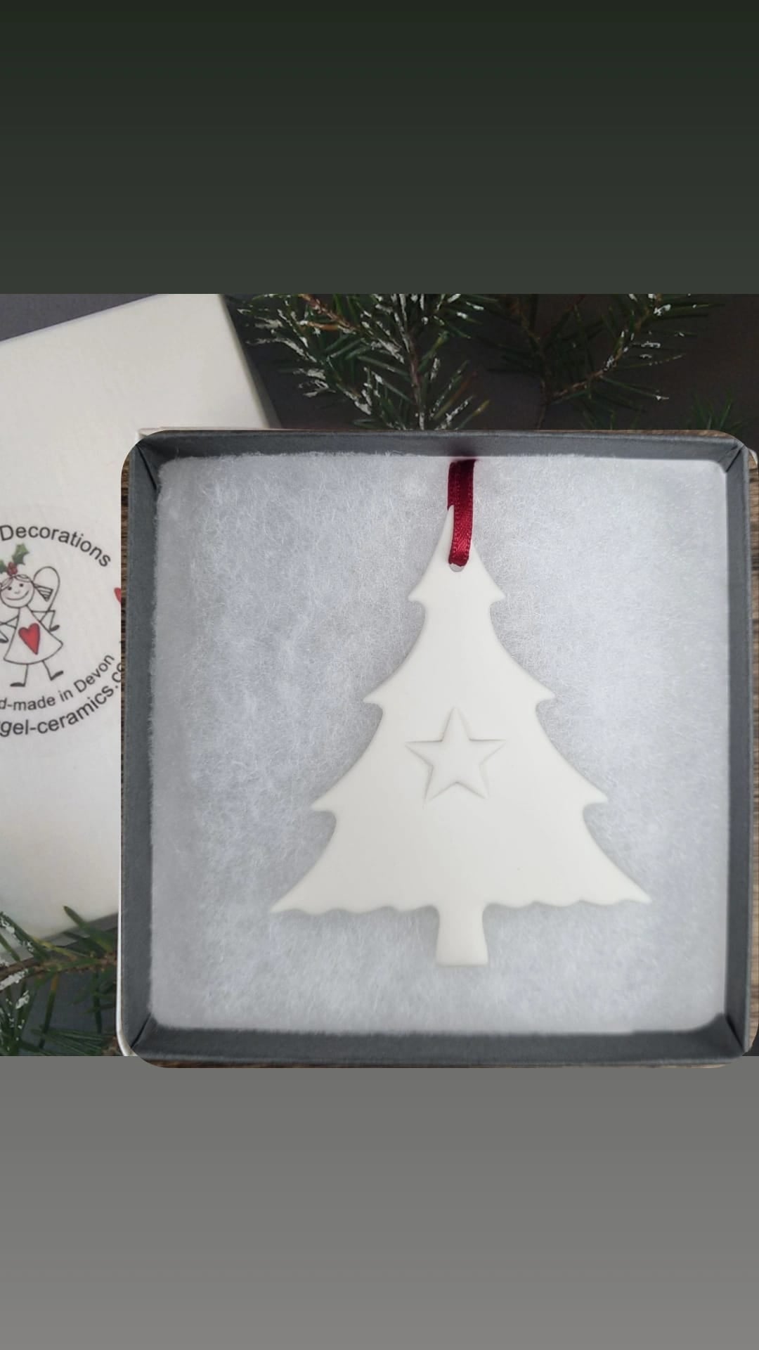 Winter Tree Hanging Decoration - White Star