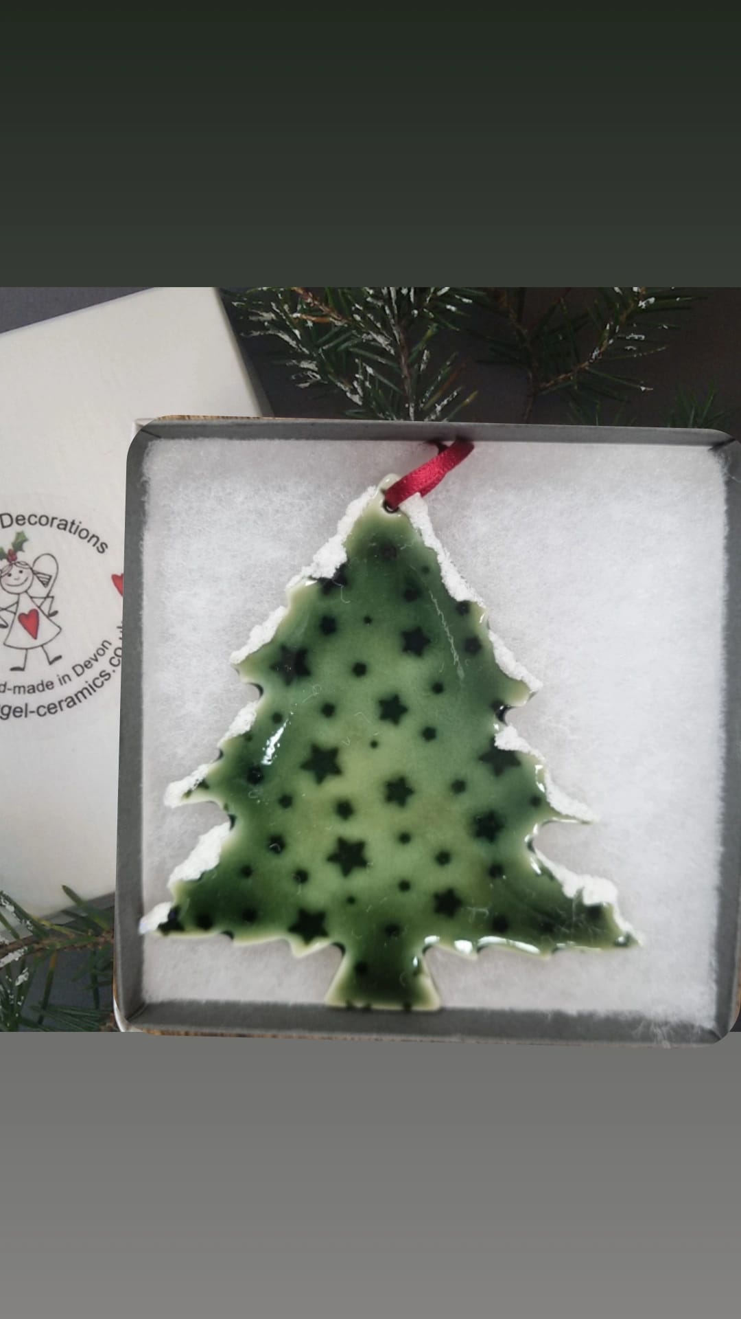 Green Glazed Tree - Stars+Snow 80