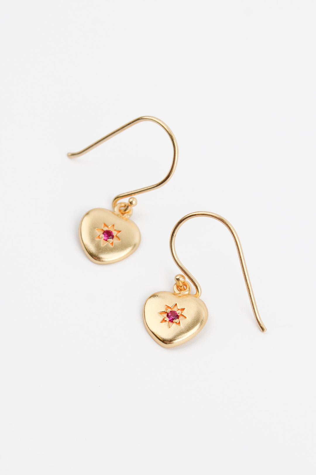 Pink Crystal Starburst Hook Earrings