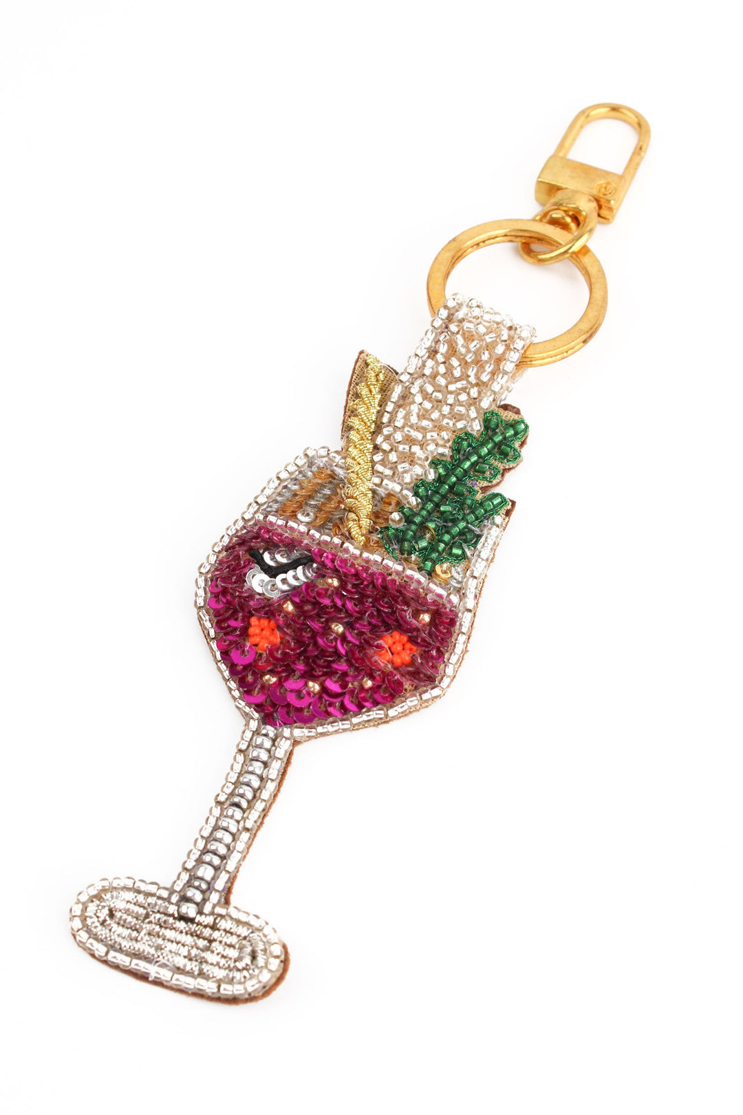 Pink Fizz Beaded Keyring