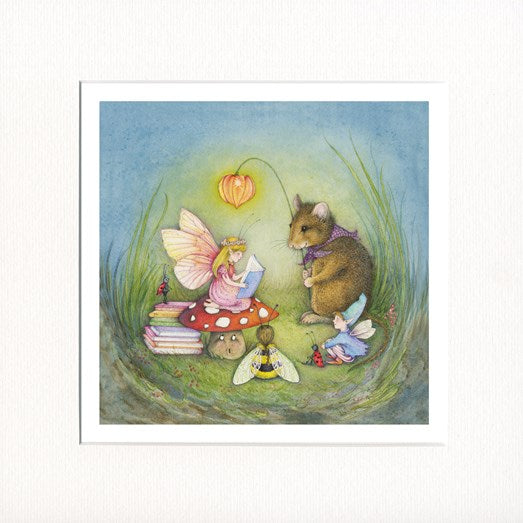 The Book Faerie -  Mounted Print