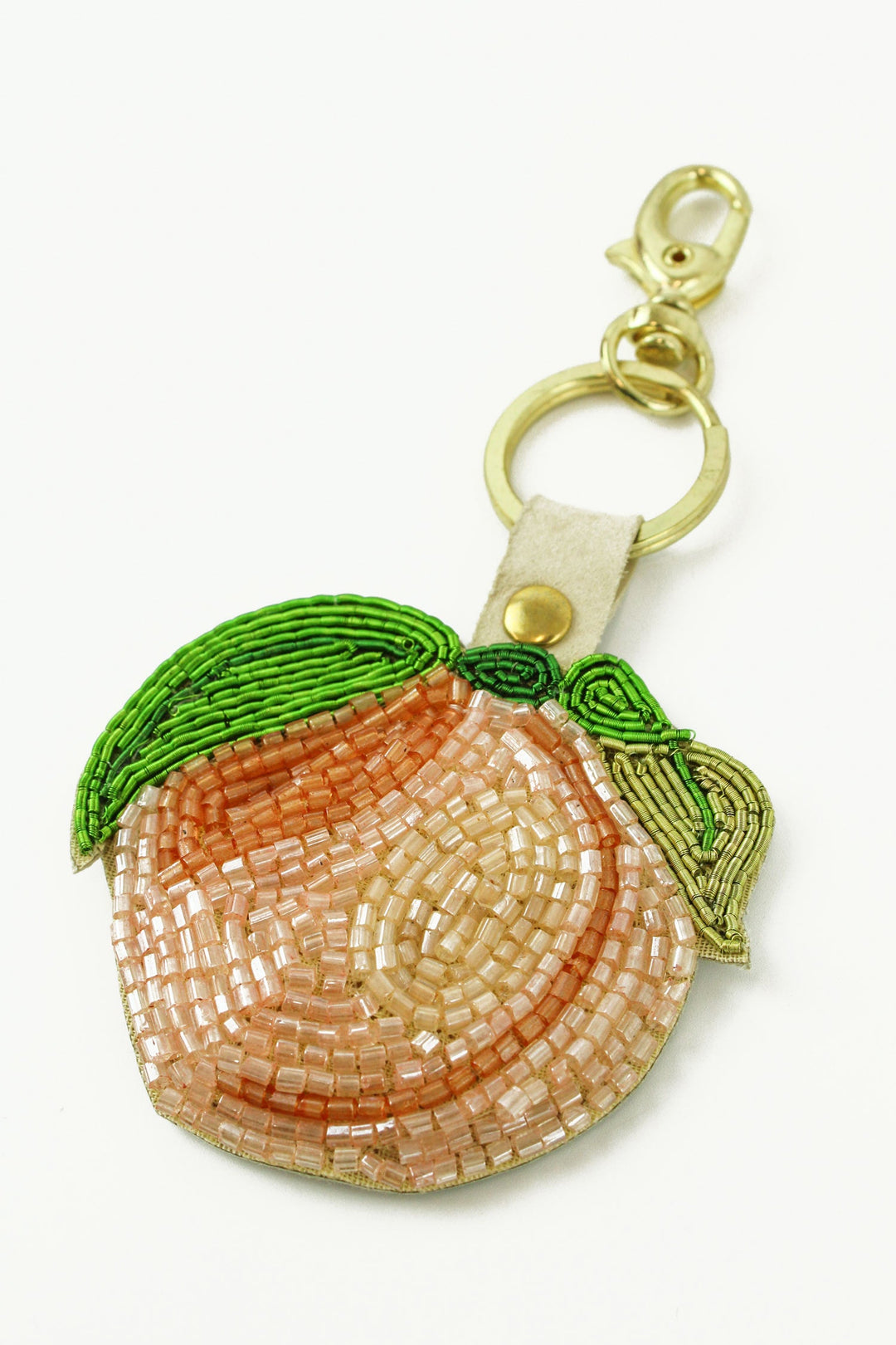 Peach Beaded Keyring