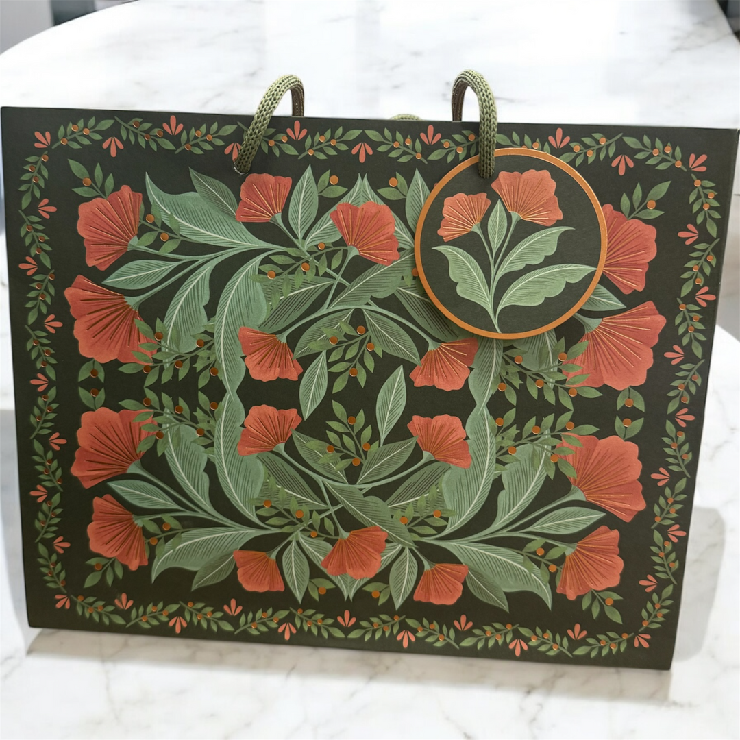 Nouveau Poppies Gift Bag-Medium Landscape