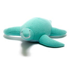 Plesiosaurus Knitted Rattle-  Ice Blue