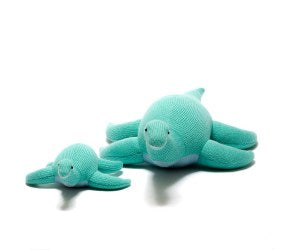Plesiosaurus Knitted Rattle-  Ice Blue