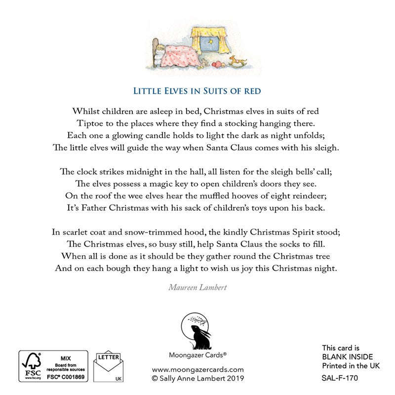 Little Elves In Red Suits  Christmas Card