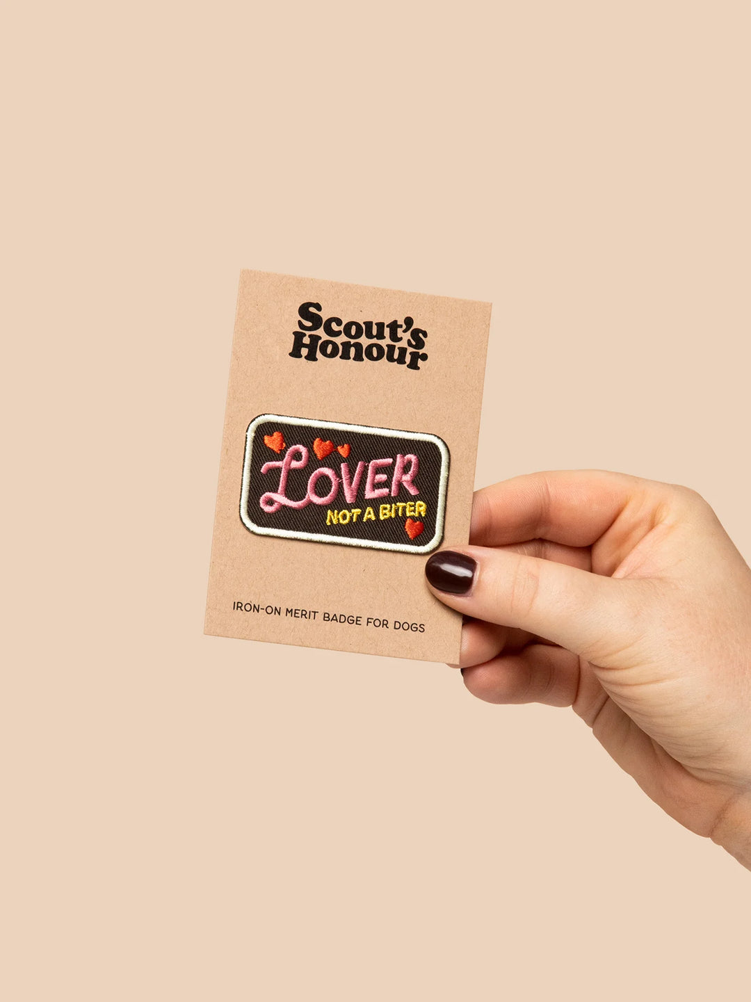 Lover Not A Biter - Iron-on Merit Badge For Pets