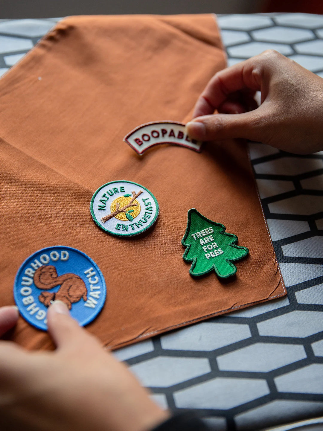 Trees for Pees Iron On Merit Badge For Dogs