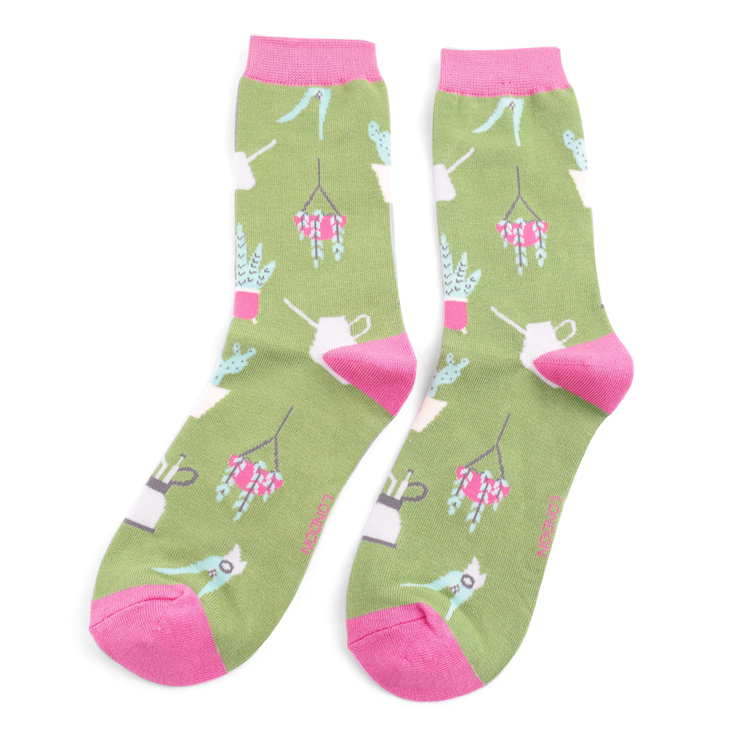 Ladies Bamboo Socks - House Plants